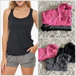 Trio of 3 Amazon Essentials Racerback Scoop Neck Exercise Tanks